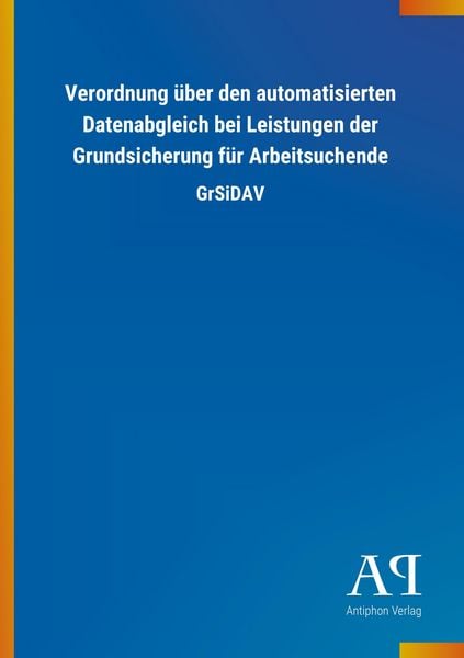 Produktbild: Verordnung &uuml;ber den automatisierten Datenabgleich bei Leistu