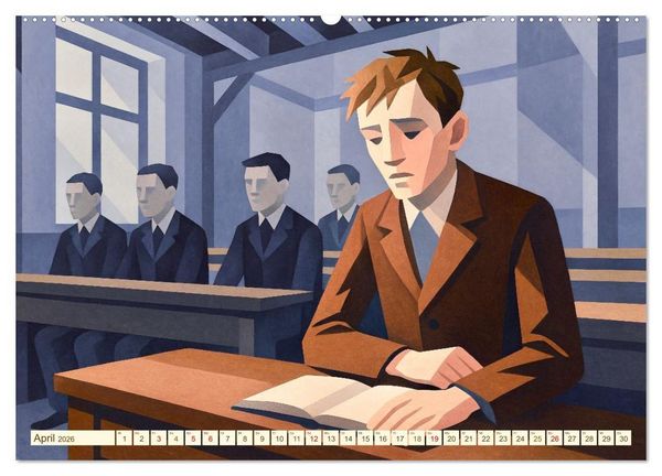 Produktbild: Hermann Hesse. Sein Leben, seine Werke (hochwertiger Premium Wandkalender 2026 DIN A2 quer), Kunstdruck in Hochglanz