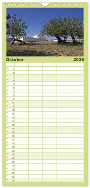 Produktbild: Familienplaner 2026 - Zauberhaftes Ibiza mit 5 Spalten (Wandkalender, 21 x 45 cm) CALVENDO