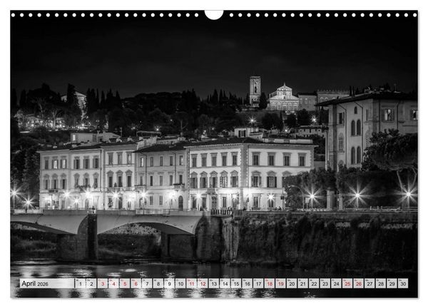 Produktbild: FLORENZ Monochrome Impressionen (Wandkalender 2026 DIN A3 quer), CALVENDO Monatskalender