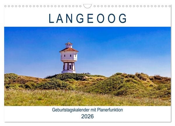 Produktbild: Langeoog Geburtstagskalender (Wandkalender 2026 DIN A3 quer), CALVENDO Monatskalender