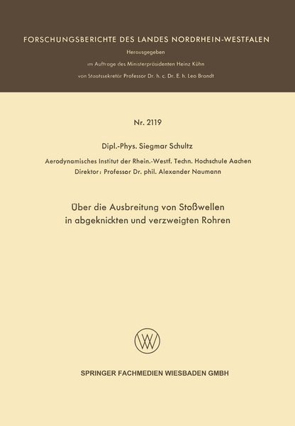 Produktbild: &Uuml;ber die Ausbreitung von Sto&szlig;wellen in abgeknickten und verzweigten Rohren