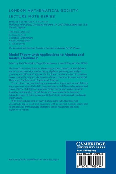 Produktbild: Model Theory with Applications to Algebra and Analysis