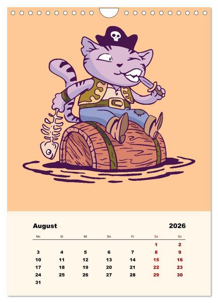Produktbild: Tierische Piraten (Wandkalender 2026 DIN A4 hoch), CALVENDO Monatskalender