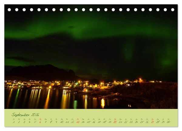 Produktbild: Nordlicht-Zauber auf den Lofoten. Aurora borealis (Tischkalender 2026 DIN A5 quer), CALVENDO Monatskalender