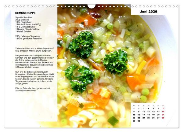 Produktbild: Aus der Suppenk&uuml;che. K&uuml;chenkalender mit tollen Rezepten (Wandkalender 2026 DIN A3 quer), CALVENDO Monatskalender