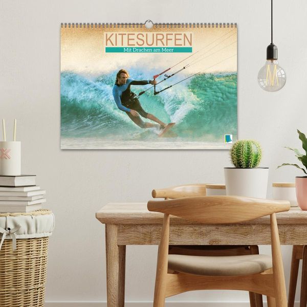 Produktbild: Kitesurfen: Mit Drachen am Meer (Wandkalender 2026 DIN A3 quer), CALVENDO Monatskalender