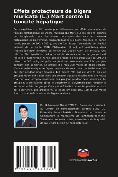 Produktbild: Effets protecteurs de Digera muricata (L.) Mart contre la toxicit&eacute; h&eacute;patique