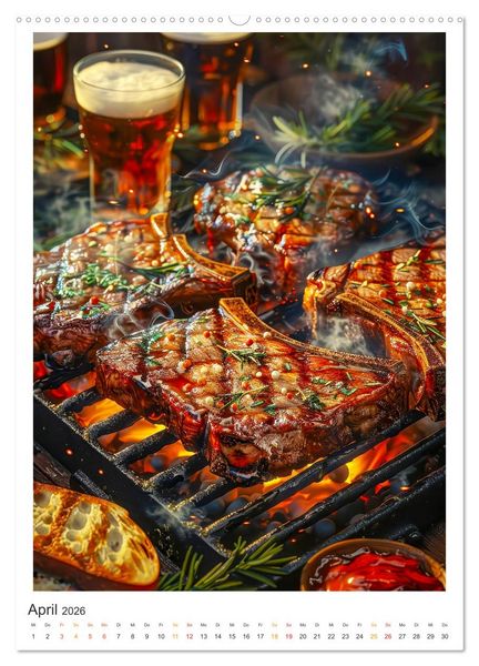 Produktbild: Food BBQ - Deftiges aus der Gourmet-K&uuml;che (hochwertiger Premium Wandkalender 2026 DIN A2 hoch), Kunstdruck in Hochglanz