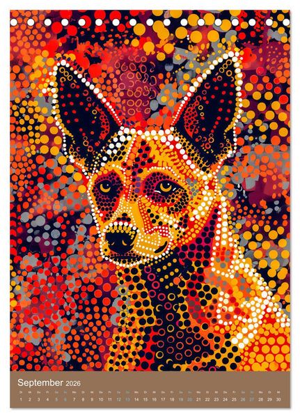 Produktbild: Wildes Australien - Tiere im Stile der Aborigine-Kunst (Tischkalender 2026 DIN A5 hoch), CALVENDO Monatskalender