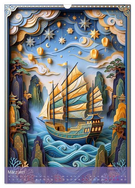 Produktbild: Wasserwelt Collagen (Wandkalender 2027 DIN A3 hoch), CALVENDO Monatskalender
