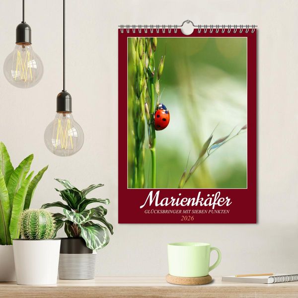 Produktbild: Marienk&auml;fer, Gl&uuml;cksbringer mit sieben Punkten (Wandkalender 2026 DIN A4 hoch), CALVENDO Monatskalender