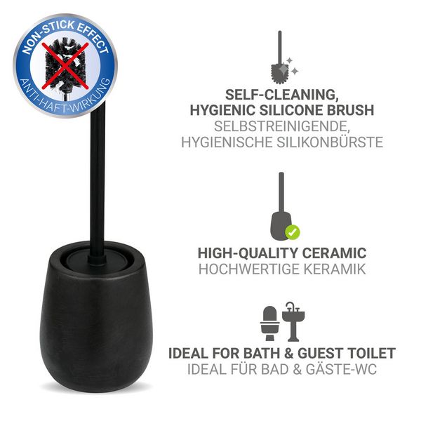 Produktbild: WC-Garnitur Mod. Nerno Schwarz, aus hochwertiger Keramik