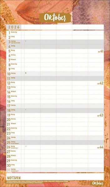 Produktbild: Familienplaner Metallic Glam 2026