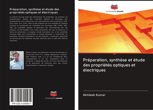 Produktbild: Pr&eacute;paration, synth&egrave;se et &eacute;tude des propri&eacute;t&eacute;s optiques et &eacute;lectriques