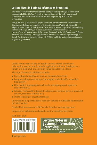 Produktbild: Advanced Information Systems Engineering Workshops