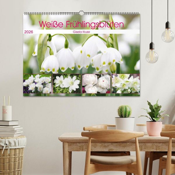 Produktbild: Wei&szlig;e Fr&uuml;hlingsbl&uuml;ten (Wandkalender 2026 DIN A2 quer), CALVENDO Monatskalender