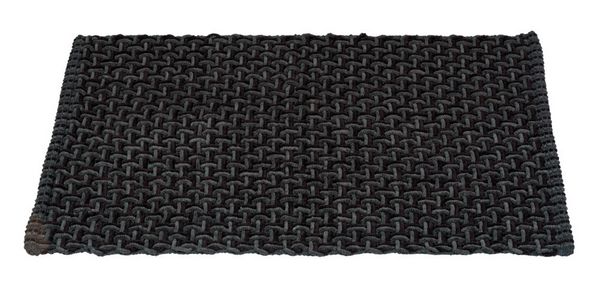 Produktbild: Badteppich Mod. Ecoli, schwarz-anthrazit, Polyester/Baumwolle, 50x80 cm, rutschfest beschichtet,