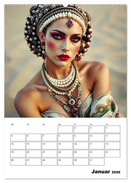 Produktbild: W&uuml;stenk&ouml;niginnen (hochwertiger Premium Wandkalender 2026 DIN A2 hoch), Kunstdruck in Hochglanz