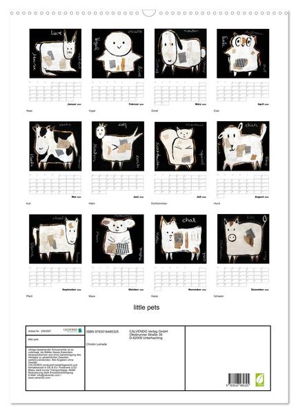Produktbild: little pets (Wandkalender 2026 DIN A2 hoch), CALVENDO Monatskalender