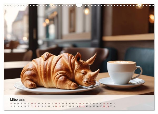 Produktbild: Tierische Croissants (Wandkalender 2026 DIN A3 quer), CALVENDO Monatskalender