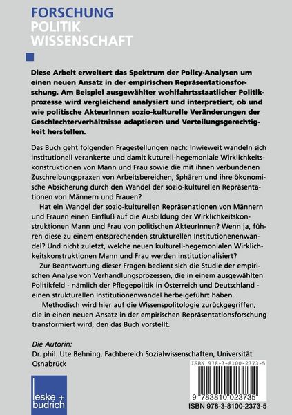 Produktbild: Zum Wandel der Geschlechterrepr&auml;sentationen in der Sozialpolitik