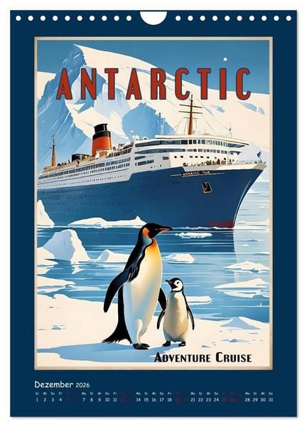 Produktbild: Vintage Schiffsplakate - nostalgische Kreuzfahrt um die Welt (Wandkalender 2026 DIN A4 hoch), CALVENDO Monatskalender