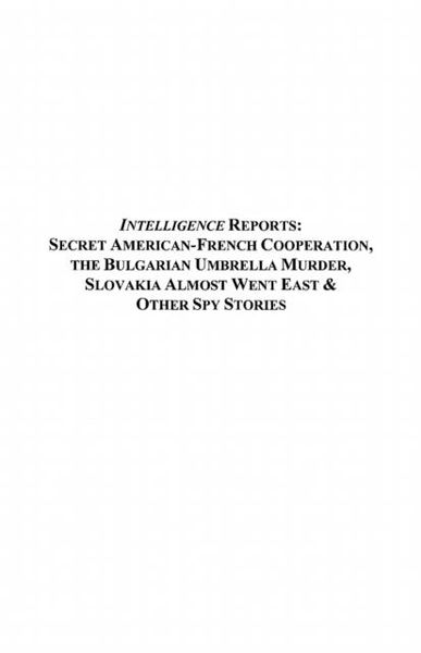 Produktbild: Intelligence reports - secret american-french cooperation, t