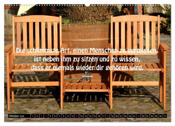 Produktbild: Weisheiten, Zitate und Spr&uuml;che - Ein Jahr voller Gedanken 2026 (hochwertiger Premium Wandkalender 2026 DIN A2 quer), Kunstdruck in Hochglanz