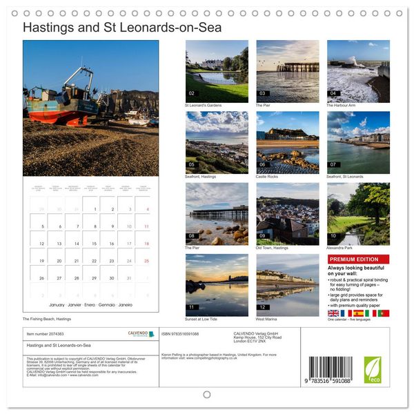 Produktbild: Hastings and St Leonards-on-Sea (Wall Calendar 2026 12 &times; 12 Inch) CALVENDO 12 Month Wall Calendar