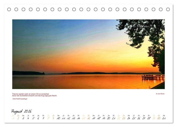 Produktbild: Poesiefl&uuml;gels Abendspaziergang (Tischkalender 2026 DIN A5 quer), CALVENDO Monatskalender