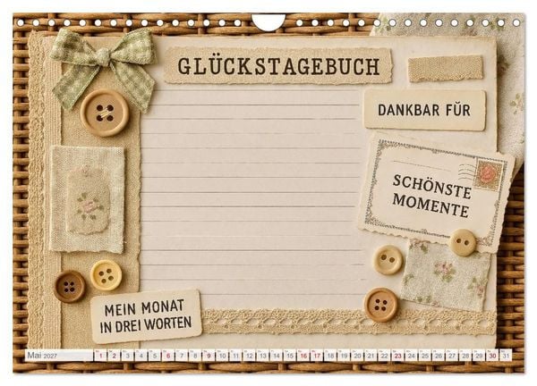 Produktbild: L&auml;cheln sammeln - Dein pers&ouml;nlicher Gl&uuml;ckskalender zum Mitgestalten (Wandkalender 2027 DIN A4 quer), CALVENDO Monatskalender