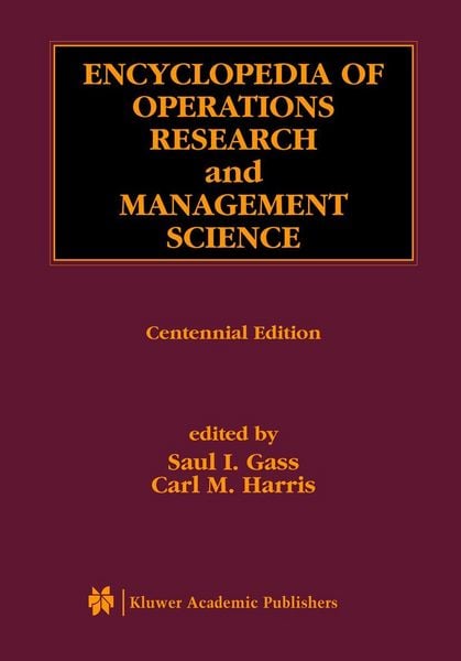 Produktbild: Encyclopedia of Operations Research and Management Science