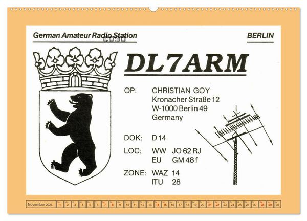 Produktbild: Amateurfunk in West-Berlin (Wandkalender 2026 DIN A2 quer), CALVENDO Monatskalender