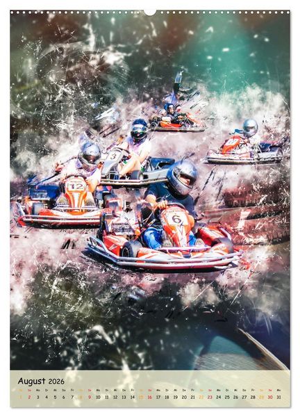 Produktbild: Gokart spektakul&auml;r (hochwertiger Premium Wandkalender 2026 DIN A2 hoch), Kunstdruck in Hochglanz