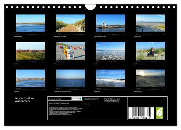 Produktbild: Juist &ndash; Insel im Wattenmeer (Wandkalender 2026 DIN A4 quer), CALVENDO Monatskalender