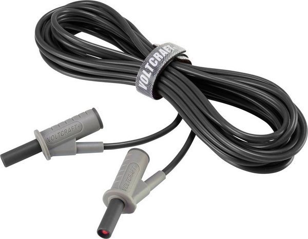 Produktbild: VOLTCRAFT MSB-501 Sicherheits-Messleitung Lamellenstecker 4 mm Lamellenstecker 4 mm 5.00 m Schwarz 1 St.