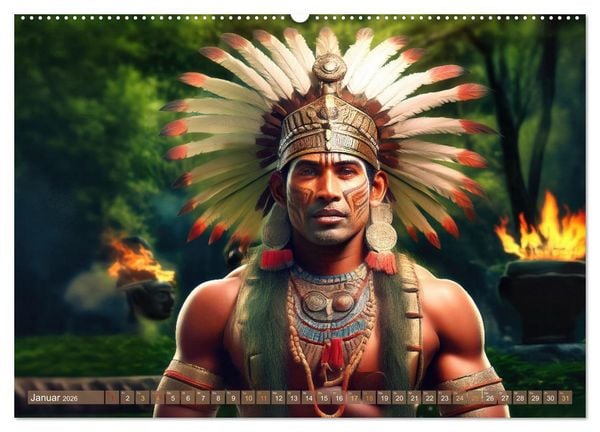 Produktbild: Untergegangene Kulturen - die Azteken (hochwertiger Premium Wandkalender 2026 DIN A2 quer), Kunstdruck in Hochglanz