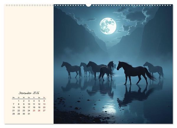 Produktbild: Fantasiewelten - Pferde (Wandkalender 2026 DIN A2 quer), CALVENDO Monatskalender