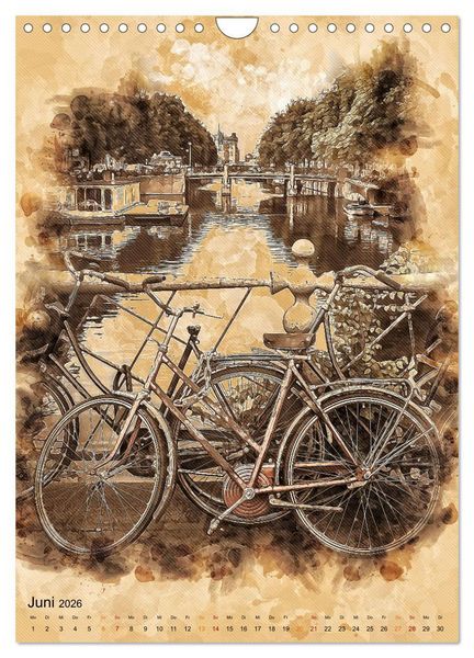 Produktbild: Fahrrad - Retro-Kalender (Wandkalender 2026 DIN A4 hoch), CALVENDO Monatskalender