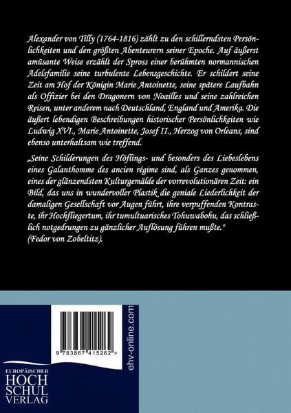 Produktbild: Die Memorien des Grafen von Tilly
