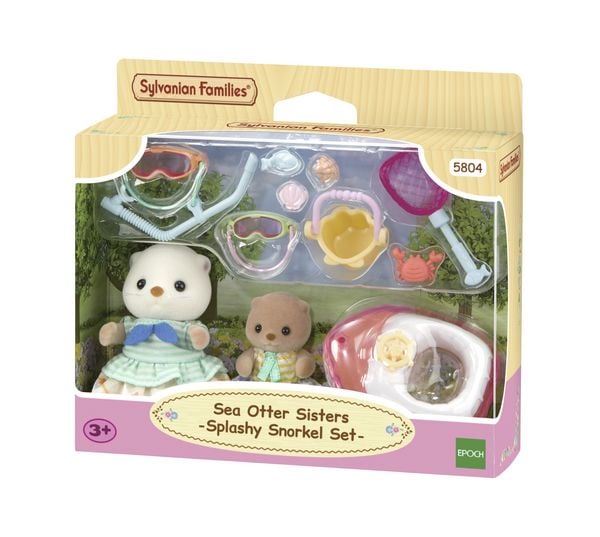 Sylvanian Families 5804 - Sea Otter Sisters Splashy Snorkel Set, Seeotter Schnorchel Spielset