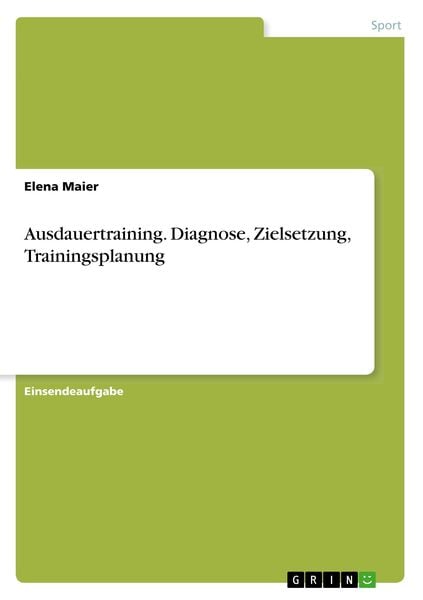 Produktbild: Ausdauertraining. Diagnose, Zielsetzung, Trainingsplanung