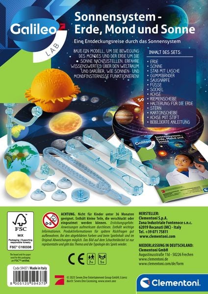 Produktbild: Experimentierset Galileo Sonnensystem - Erde, Mond und Sonne