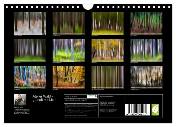 Produktbild: Atelier Wald - gemalt mit Licht (Wandkalender 2026 DIN A4 quer), CALVENDO Monatskalender