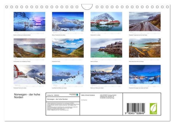 Produktbild: Norwegen - der hohe Norden (Wandkalender 2026 DIN A4 quer), CALVENDO Monatskalender