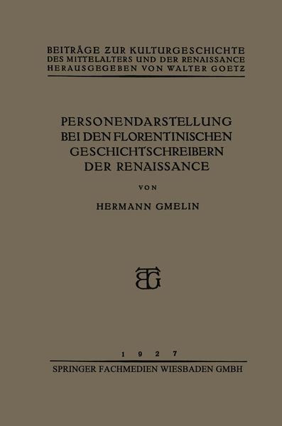 Produktbild: Personendarstellung bei den Florentinischen Geschichtschreibern der Renaissance