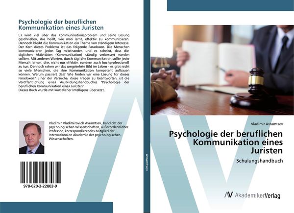 Psychologie der beruflichen Kommunikation eines Juristen, Taschenbuch von Vladimir Avramtsev, AV Akademikerverlag, 9786202228039