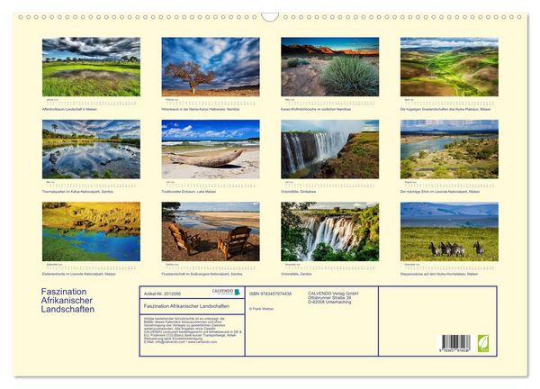 Produktbild: Faszination Afrikanischer Landschaften (Wandkalender 2026 DIN A2 quer), CALVENDO Monatskalender