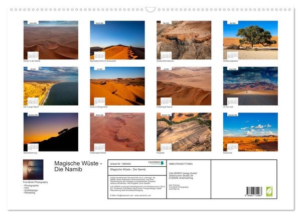 Produktbild: Magische W&uuml;ste - Die Namib (Wandkalender 2026 DIN A2 quer), CALVENDO Monatskalender